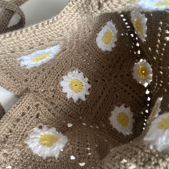 Handmade Granny Square Crochet Bag Unlined - Picture 3 of 7